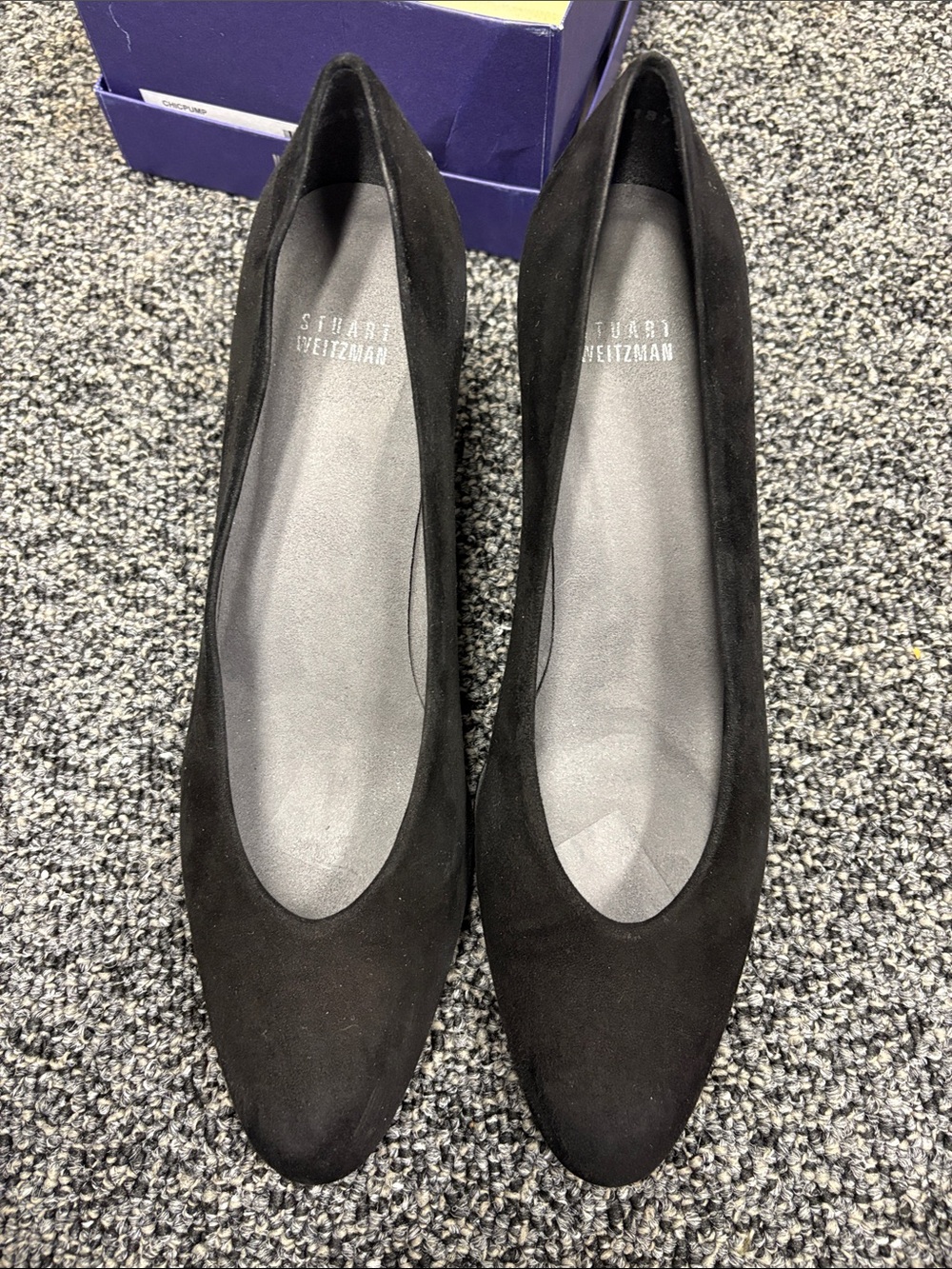 Stuart Weitzman Black Suede Pointed Pumps - Classic Silhouette